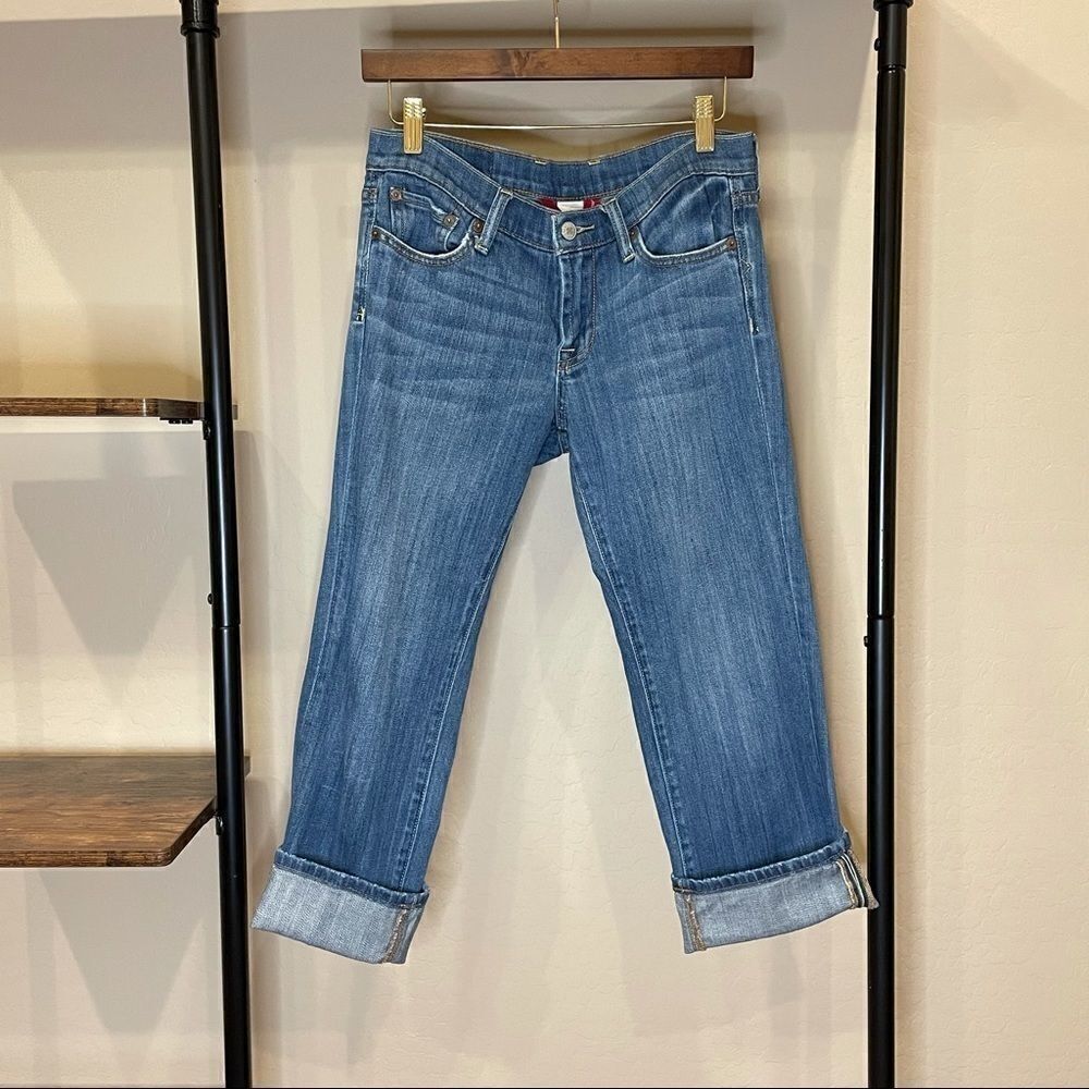 Lucky Brand Lightly Distressed Denim Cropped Jeans / Capris Medium Light Wash
